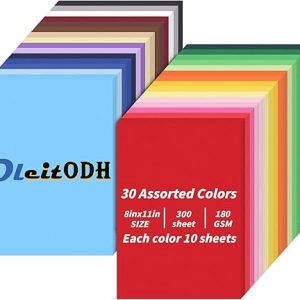 8.5” x 11” Colored Cardstock Bulk, 300 sheets Cardstock