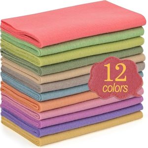 XSEINO 12 Rolls 8"x35" 1.4mm Thick Soft Felt Fabric Sheet