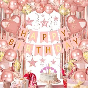 Rose Gold Happy Birthday Party Decorations
