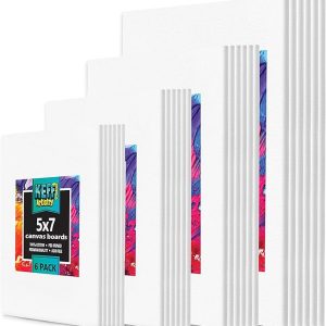 KEFF 24-Pack Canvas for Painting, 6 of 5x7, 8x10, 9x12,11x14